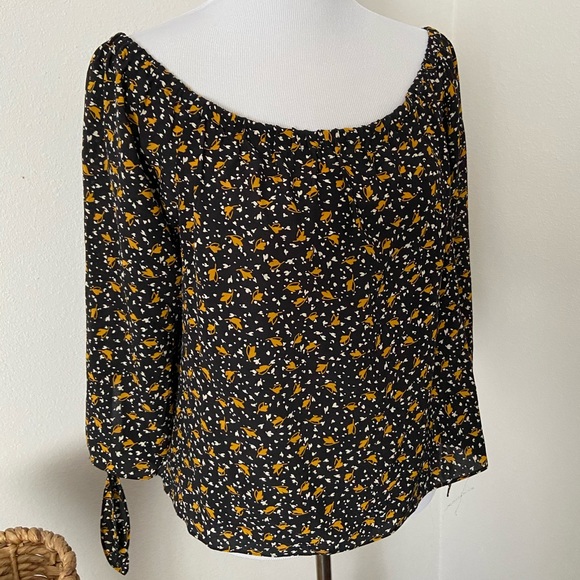 Madewell Floral Off the Shoulder Silk Blouse - Picture 5 of 8